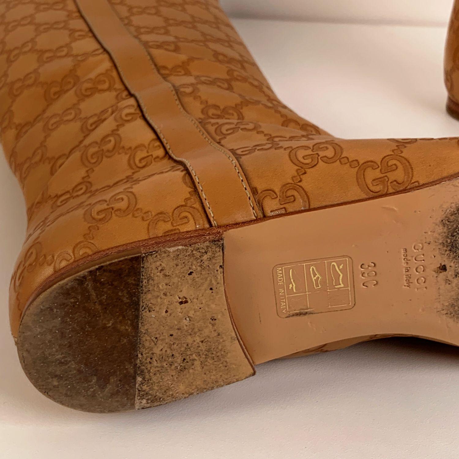 Botas planas Gucci Tan Whisky Guccissima Piel Britt Talla 39 C 6