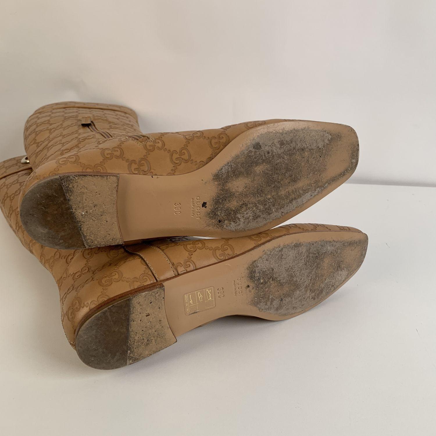 Botas planas Gucci Tan Whisky Guccissima Piel Britt Talla 39 C 7