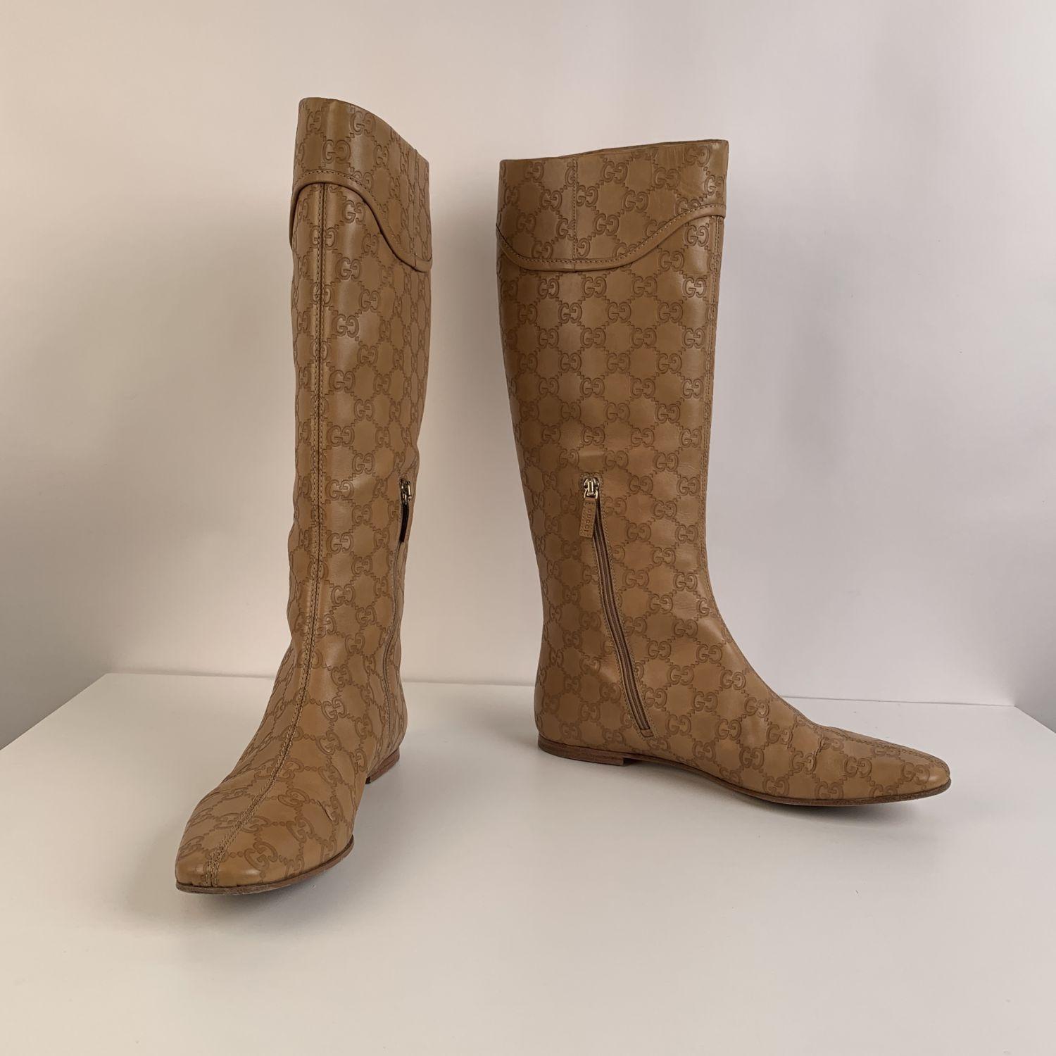 Botas planas Gucci Tan Whisky Guccissima Piel Britt Talla 39 C 2