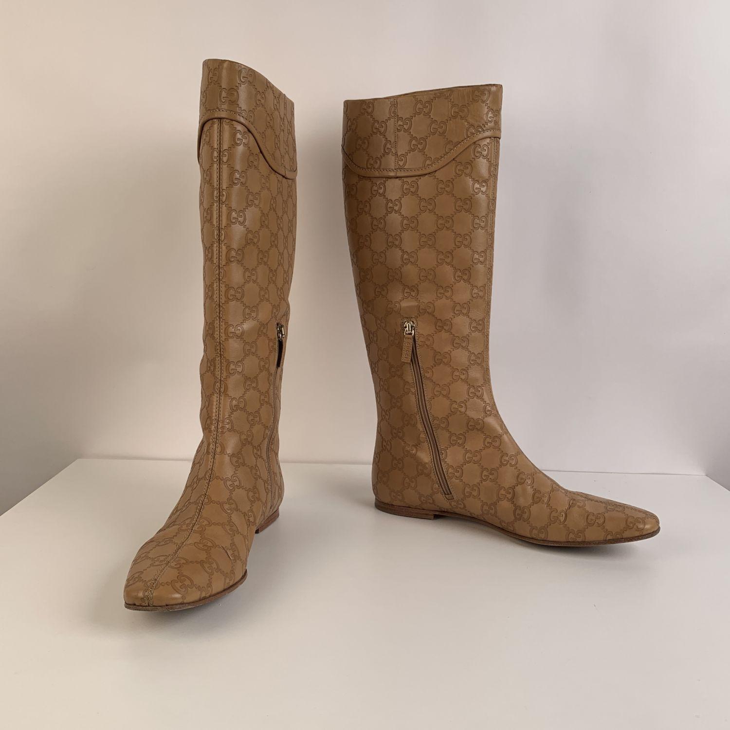 Botas planas Gucci Tan Whisky Guccissima Piel Britt Talla 39 C 3