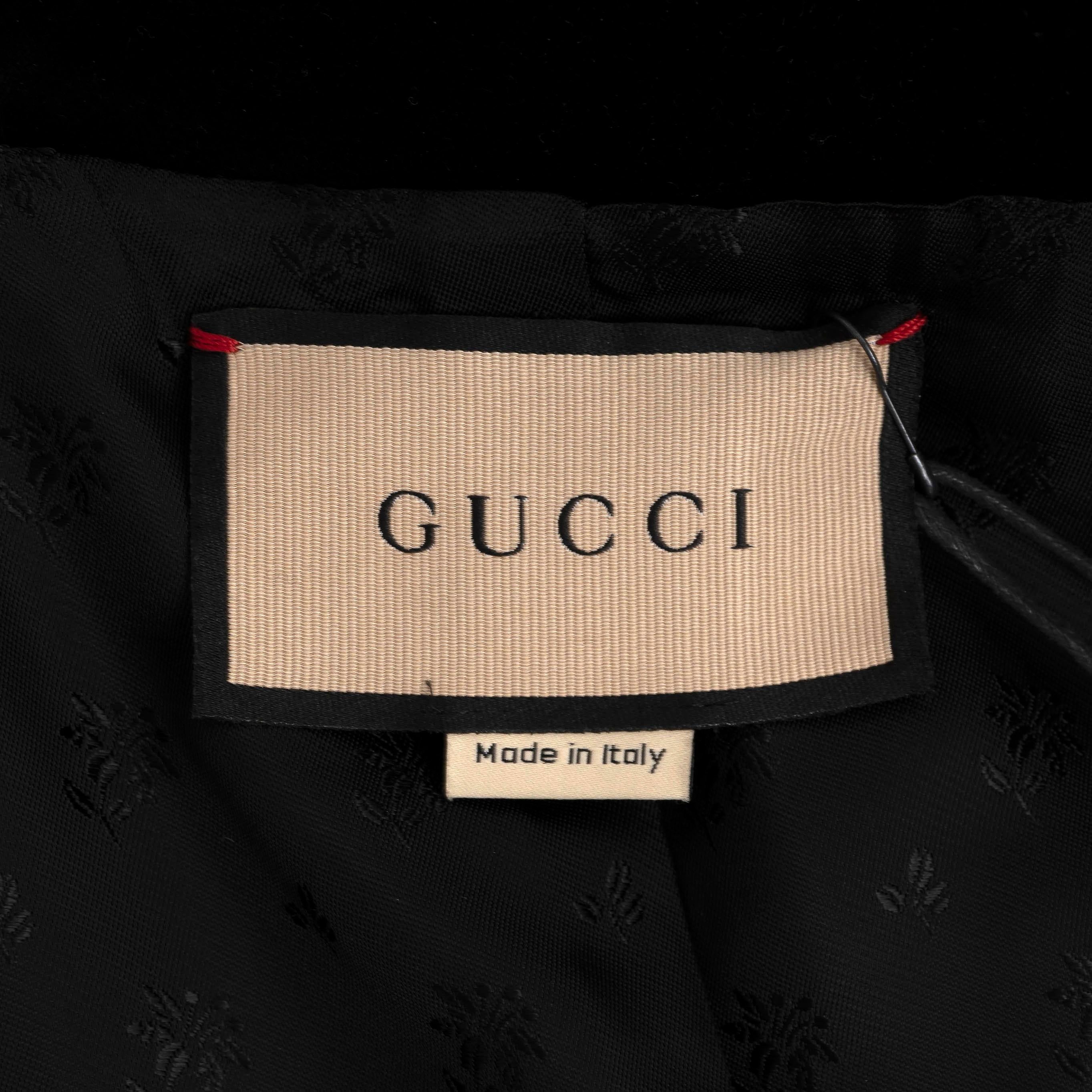 GUCCI tan wool 2022 RABBIT VELVET TRIM Peacoat Jacket 36 XS For Sale 2