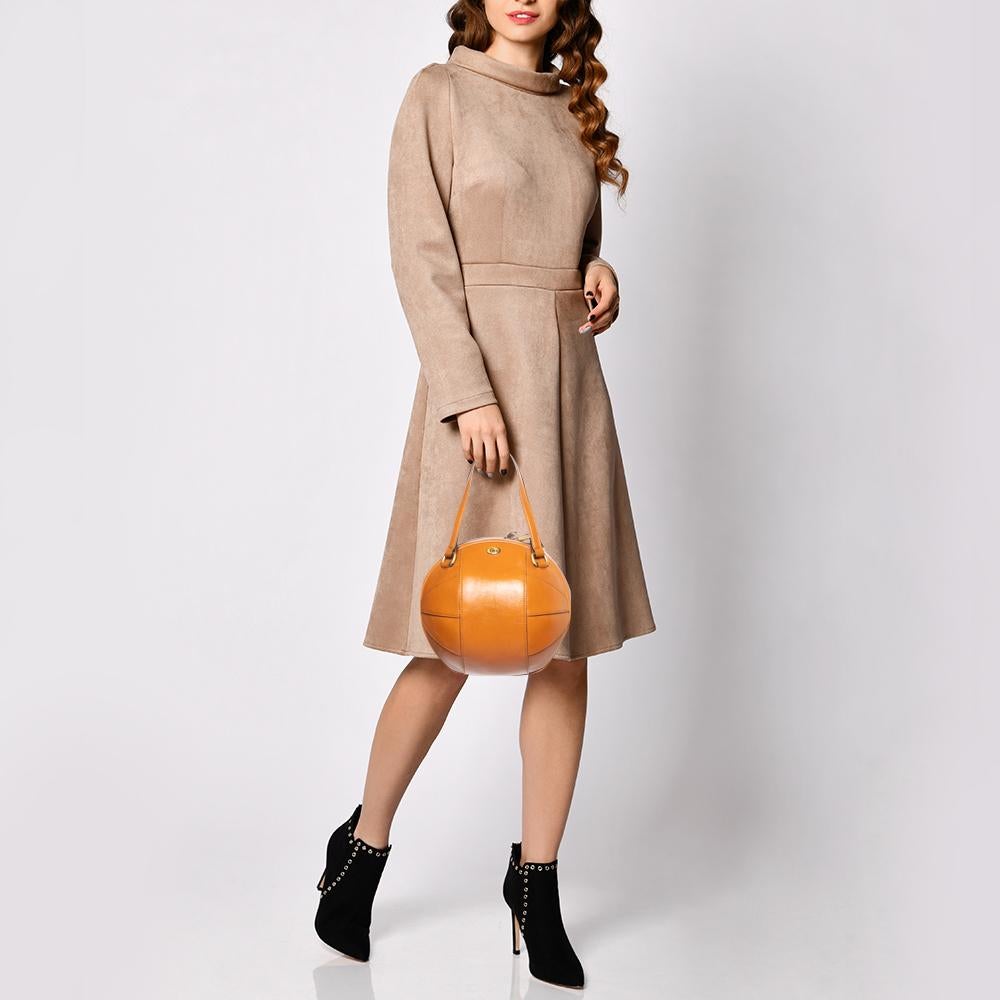 Gucci Tangerine Leather Piuma Lux Energy Tifosa Bag For Sale 6