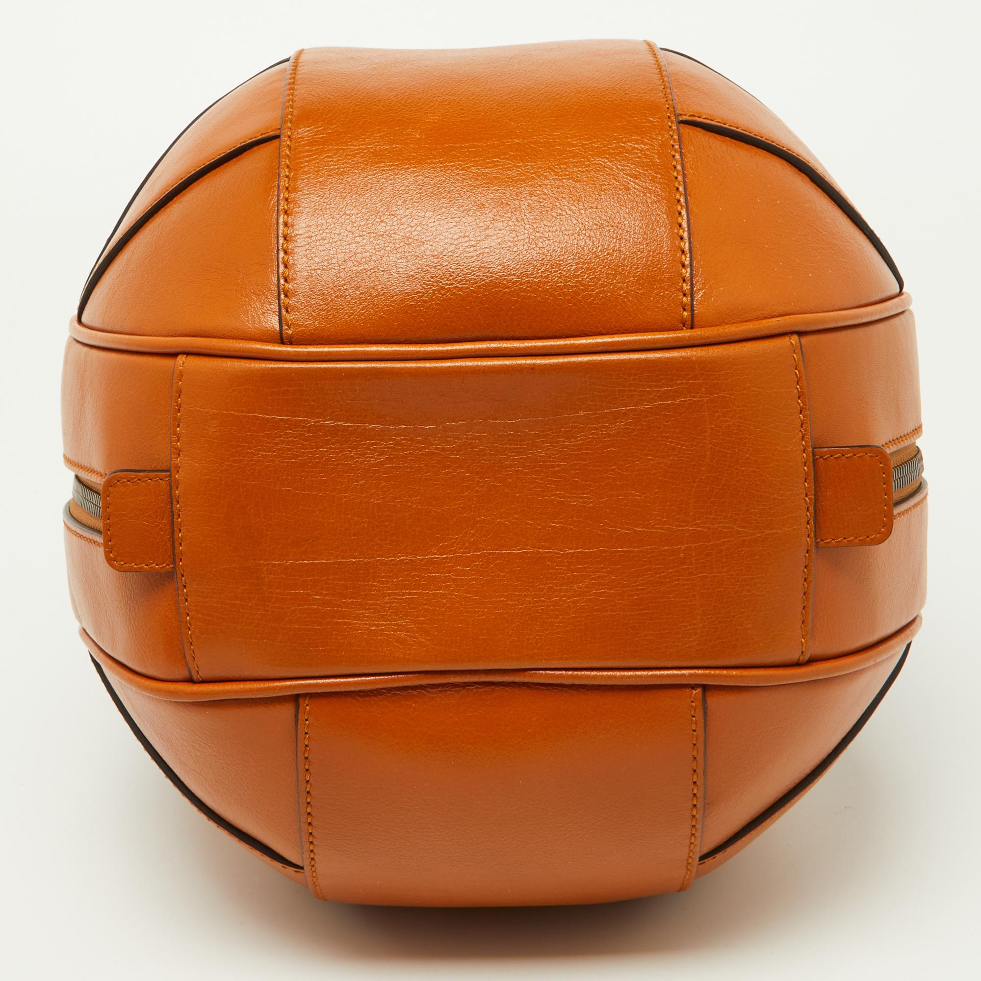 Gucci Tangerine Leather Piuma Lux Energy Tifosa Bag For Sale 9
