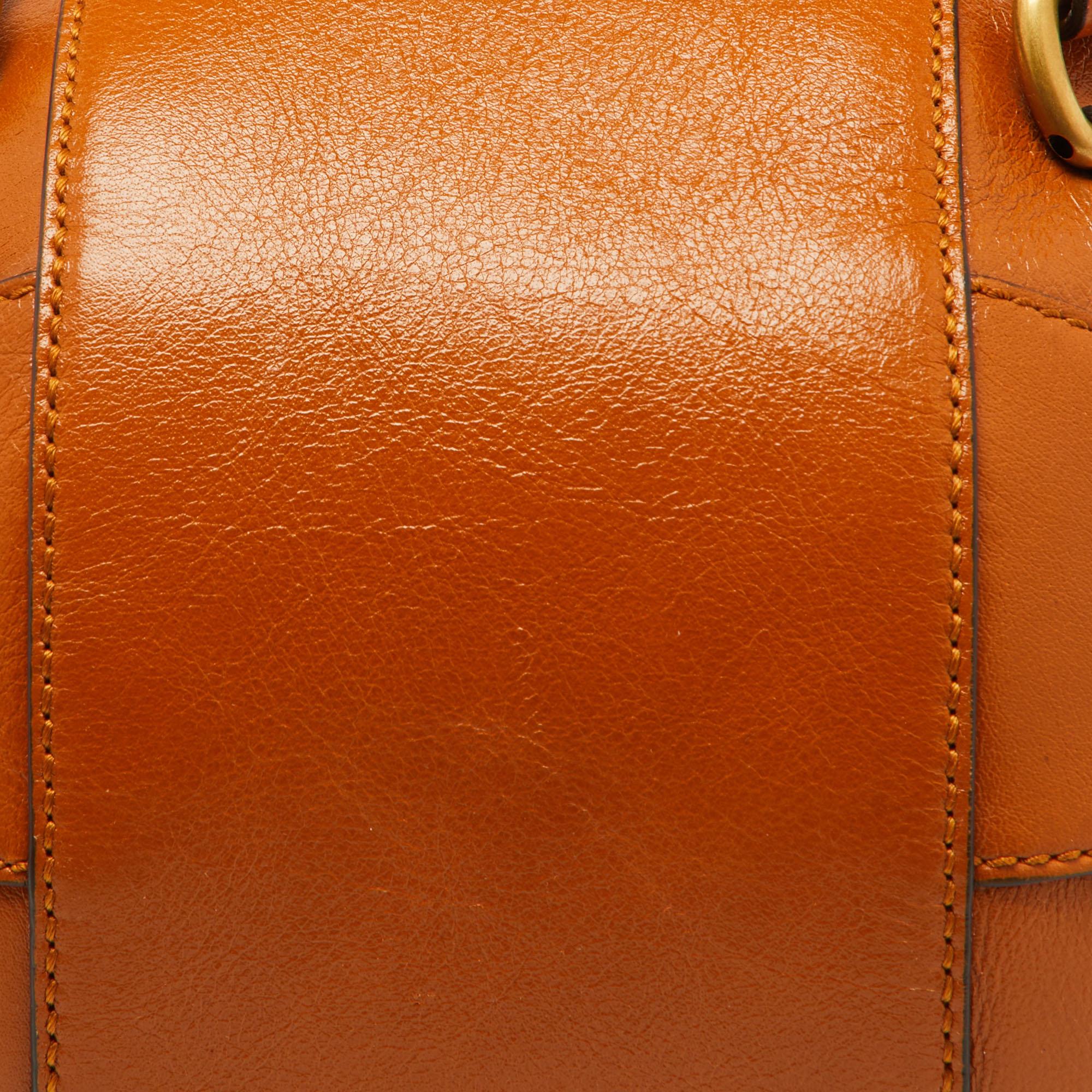 Gucci Tangerine Leather Piuma Lux Energy Tifosa Bag For Sale 1