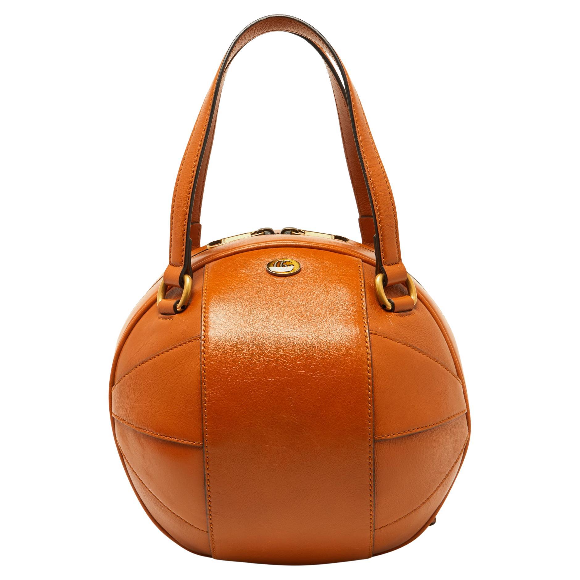 Gucci Tangerine Leather Piuma Lux Energy Tifosa Bag For Sale