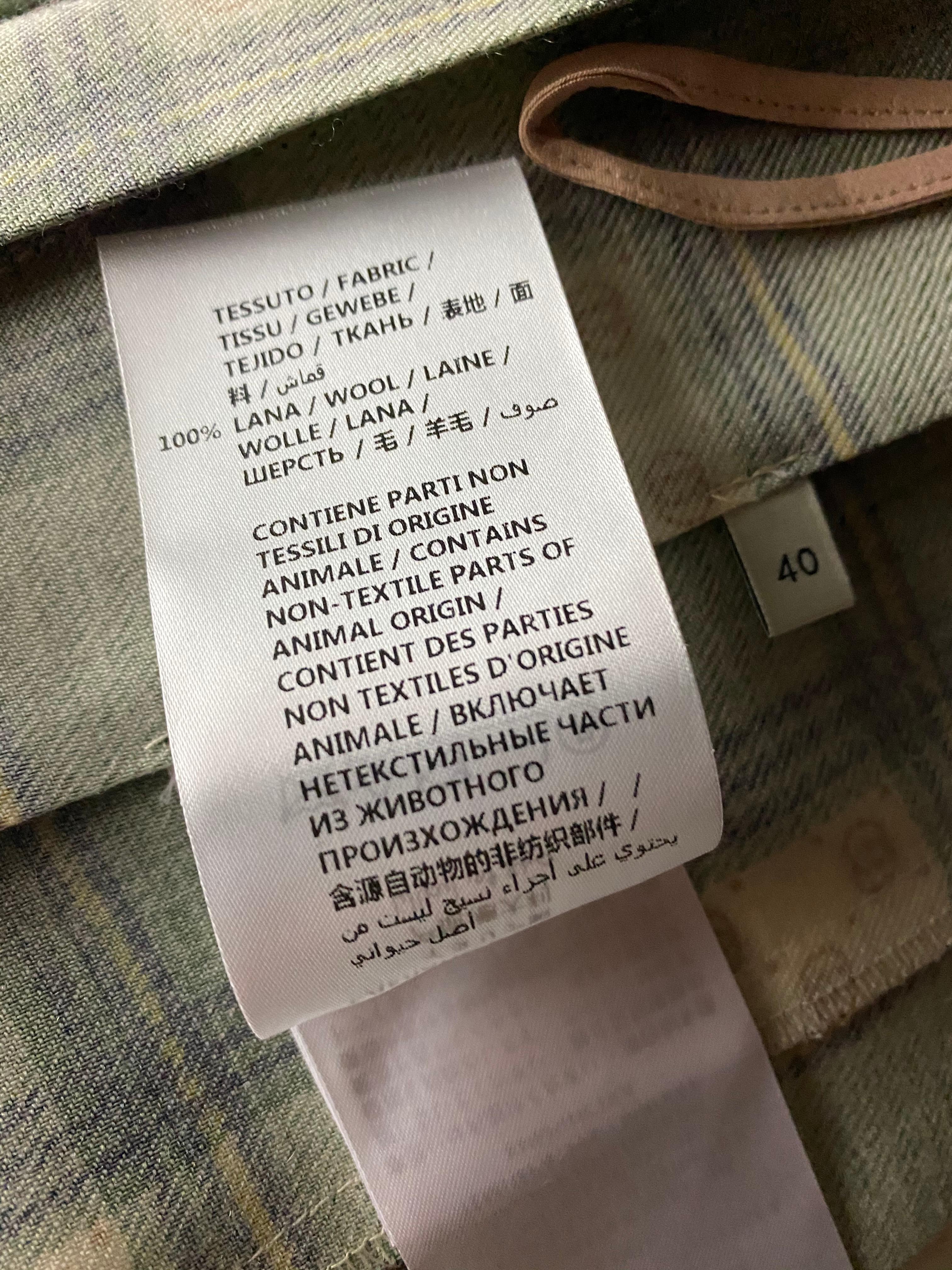 Gucci Tartan Check Pleated Wool Maxi Skirt, Size 40 1