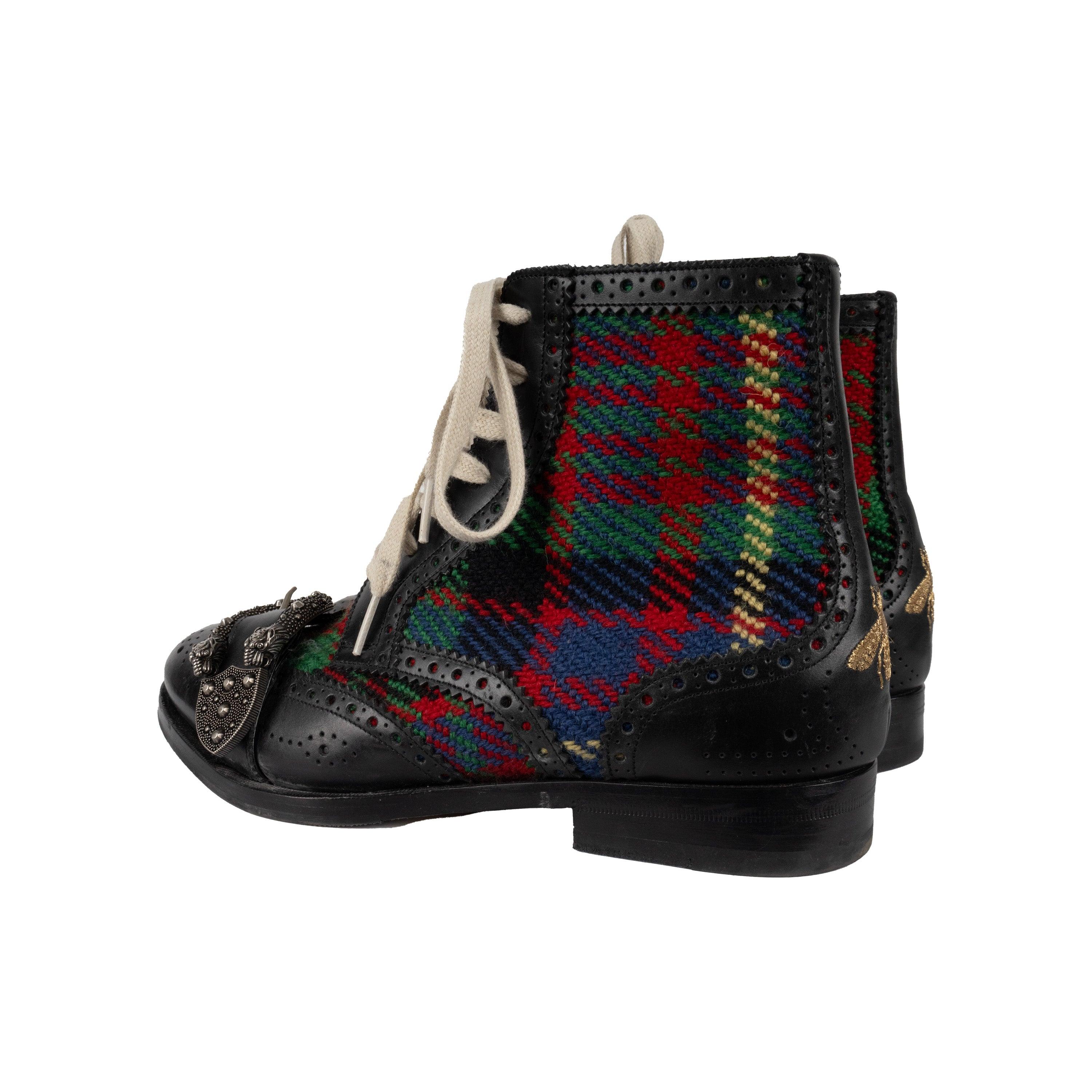 Botines Gucci Tartan Queercore Brogue - '10s Negro en venta
