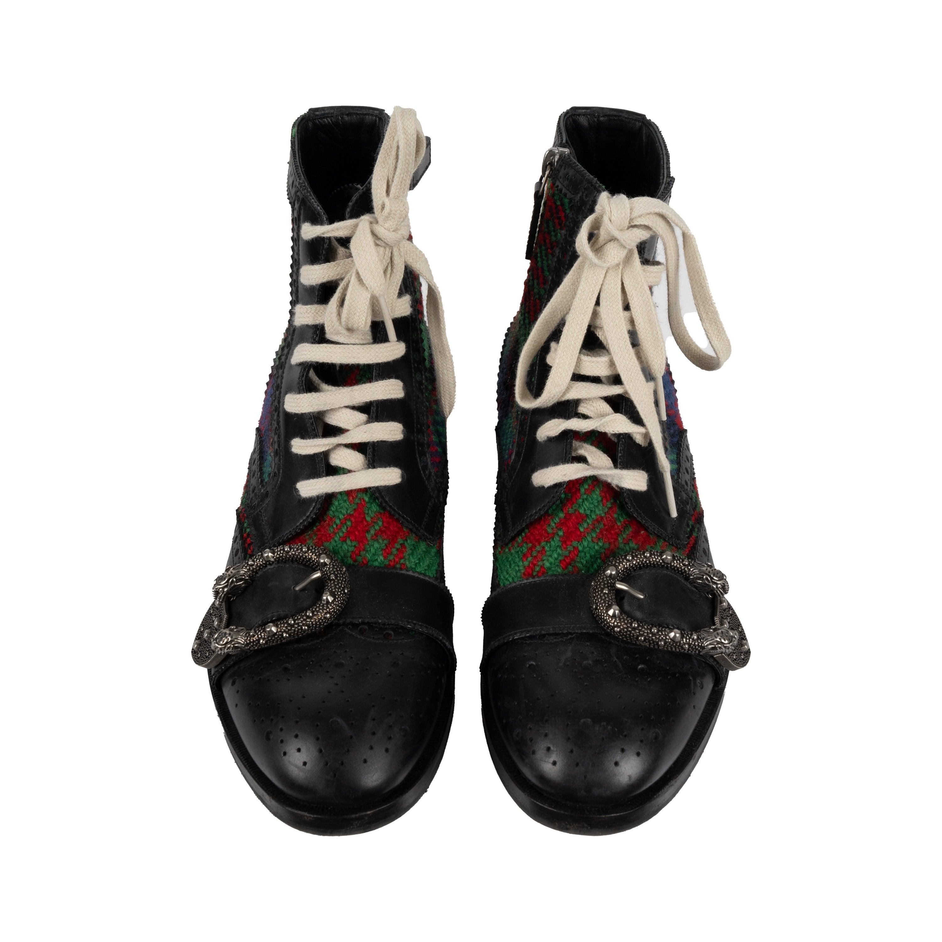 De los hombres Botines Gucci Tartan Queercore Brogue - '10s en venta