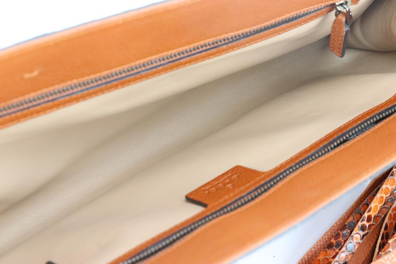 Gucci Tasseled Python And Leather Clutch In Excellent Condition In London, GB