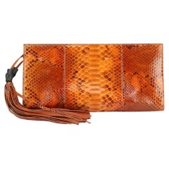 Gucci Tasseled Python And Leather Clutch
