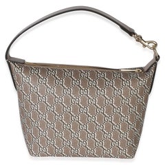 Gucci Taupe GG Shadow Monogram Canvas Super Mini Ophidia Hobo