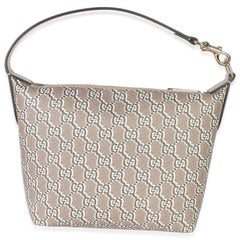 Gucci Taupe GG Shadow Monogram Canvas Super Mini Ophidia Shoulder Bag