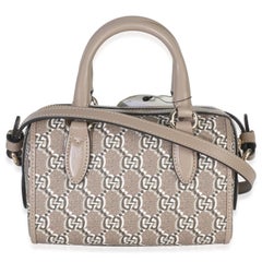 Gucci Taupe GG Shadow Monogram Super Mini Ophidia Bowler Bag