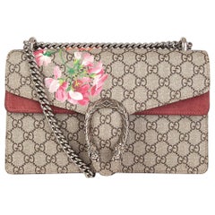 GUCCI taupe GG Supreme canvas DIONYSUS SMALL GG BLOOMS Shoulder Bag