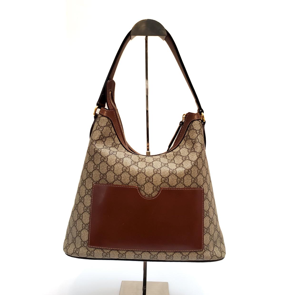 Marrone Borsa Hobo Gucci Taupe GG Supreme in vendita