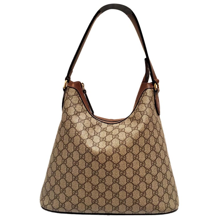 Gucci Taupe Gg Supreme Hobo Bag For