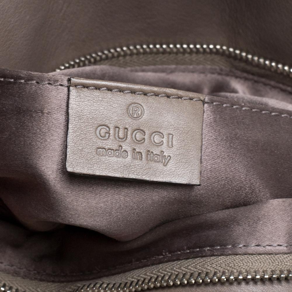 Gucci Taupe Leather Croisette Clutch 5