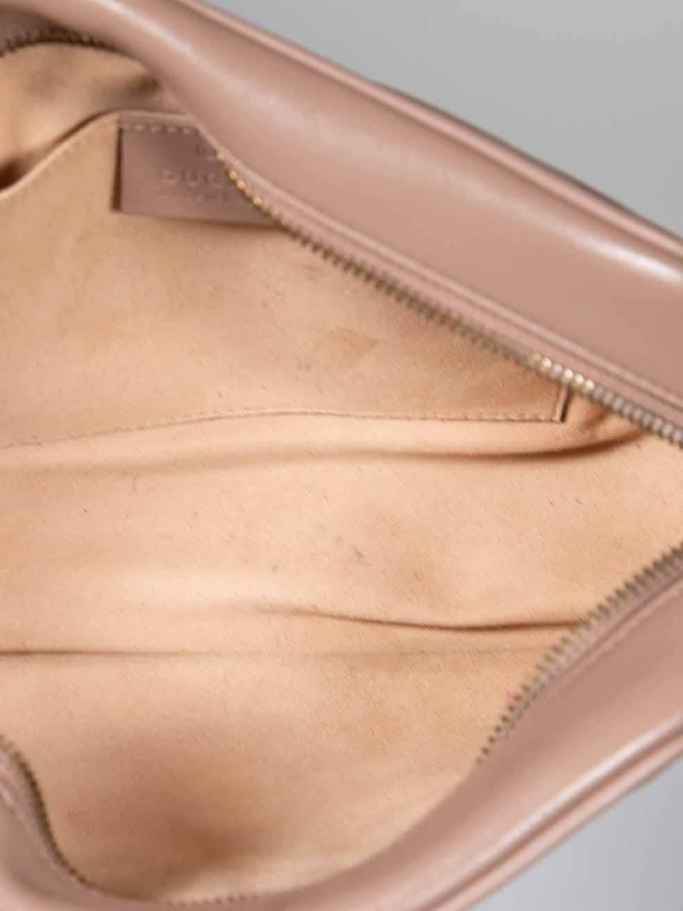 Gucci Taupe Leder GG Marmont Matelassé Tasche im Angebot 1