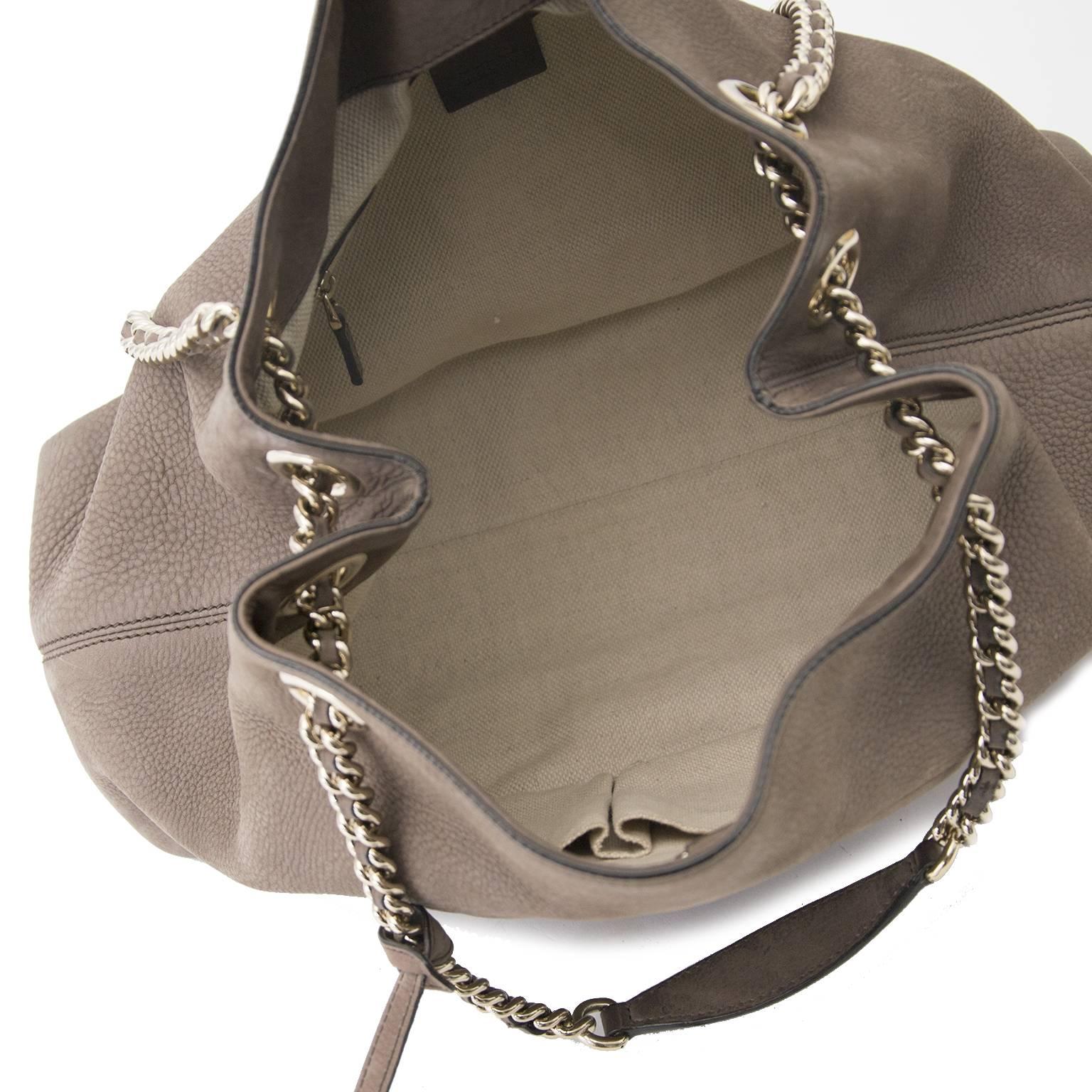 Women's or Men's Gucci Taupe Nubuck Soho Hobo Shoulder Bag 