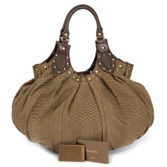 Gucci Taupe Python Hobo Bag
