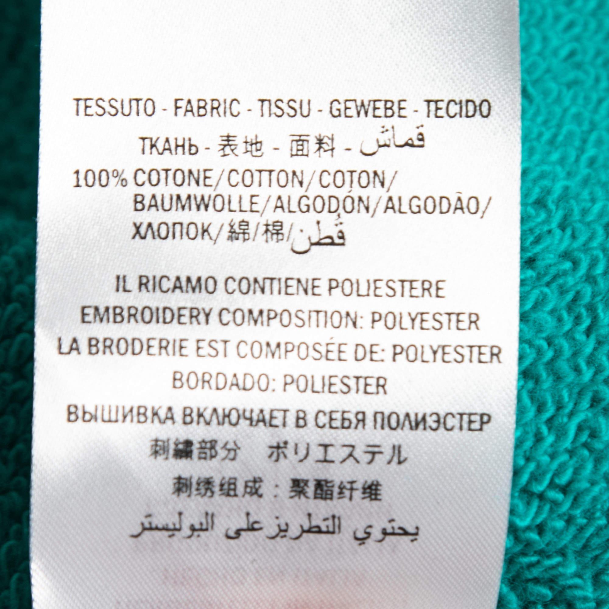 Gucci Teal Blue Cotton Planet Sequined Hooded Sweatshirt XS For Sale 2