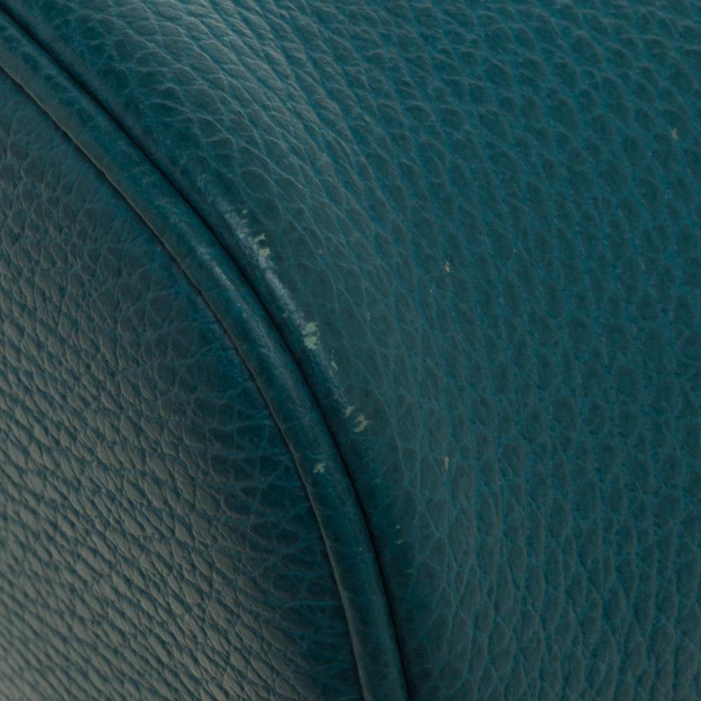 Gucci Teal Blue Leather Interlocking GG Charm Satchel 6