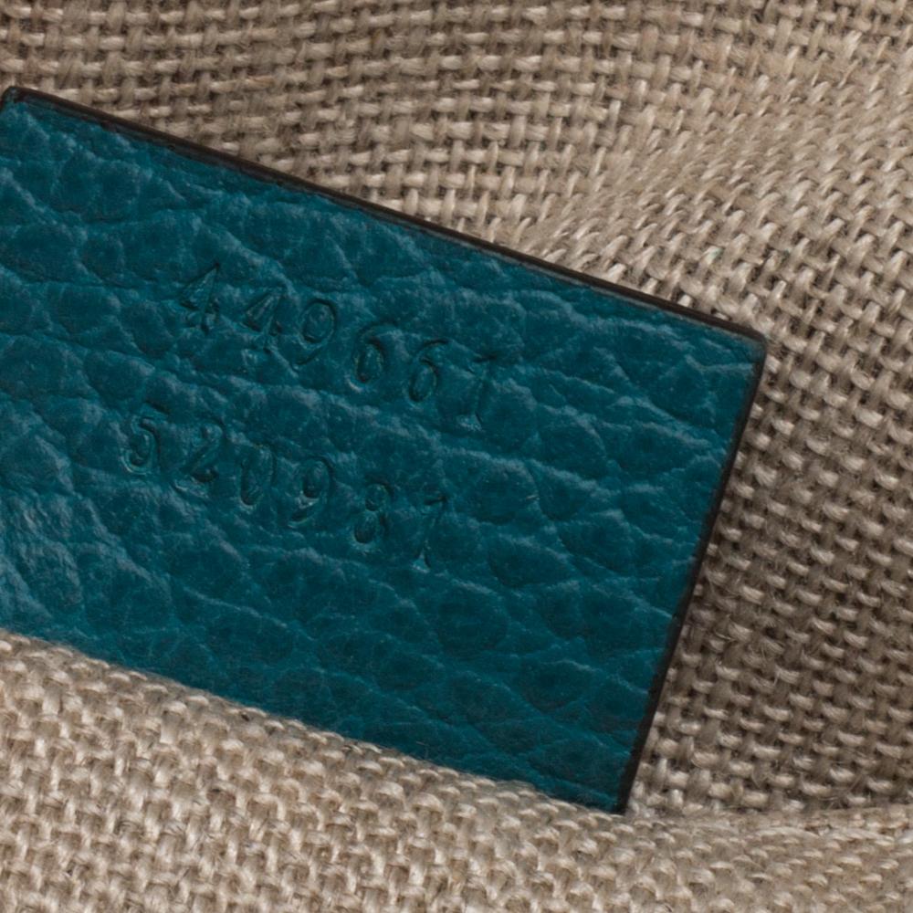 Gucci Teal Blue Leather Interlocking GG Charm Satchel 7