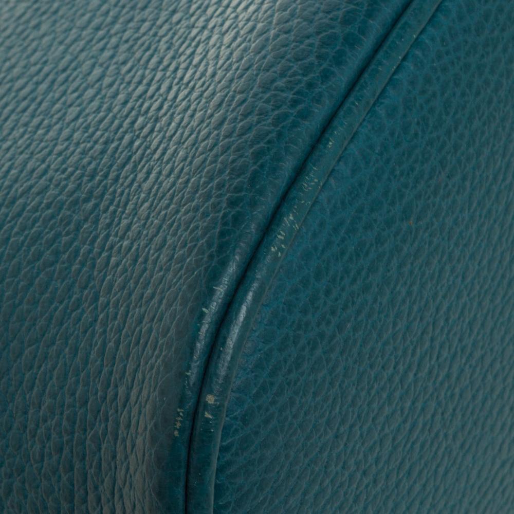 Gucci Teal Blue Leder Interlocking GG Charm Satchel 2