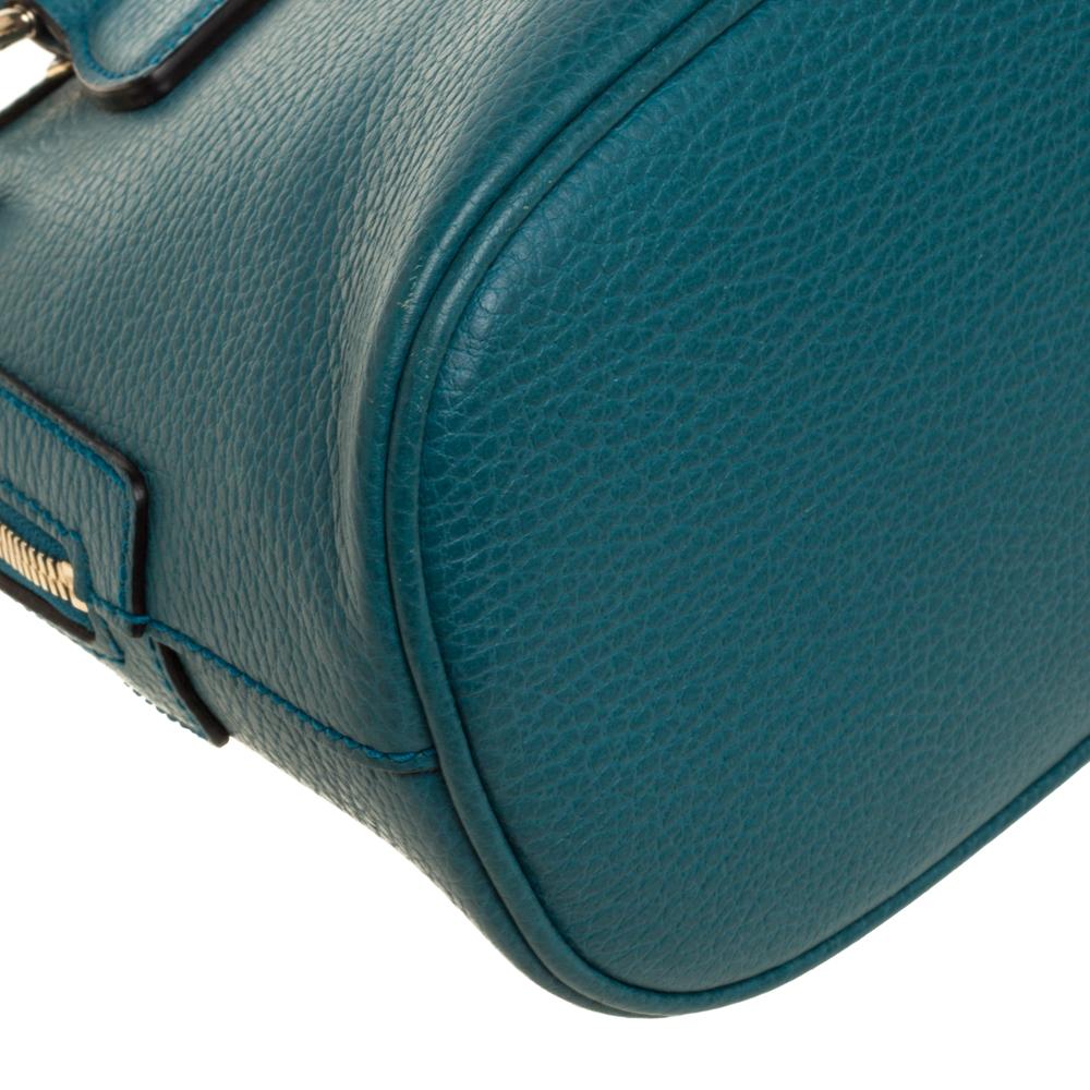 Gucci Teal Blue Leder Interlocking GG Charm Satchel 4