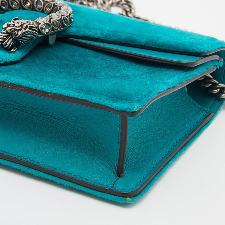 Gucci Dionysus Super Mini Velvet Crossbody Bag in Blue