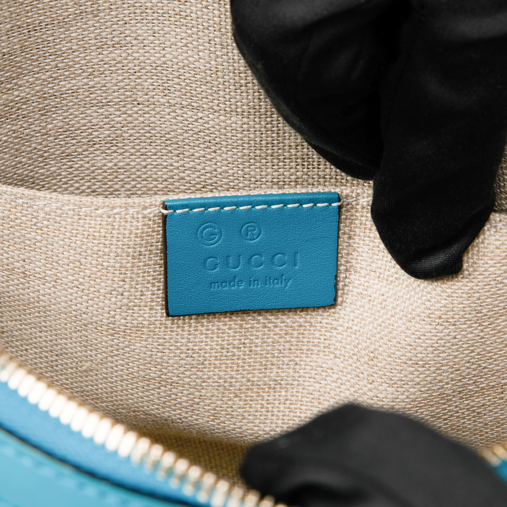GUCCI Teal GG Embossed Microguccissima Calfskin Leather Mini Dome Tote 3