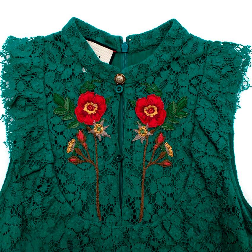 gucci green lace dress