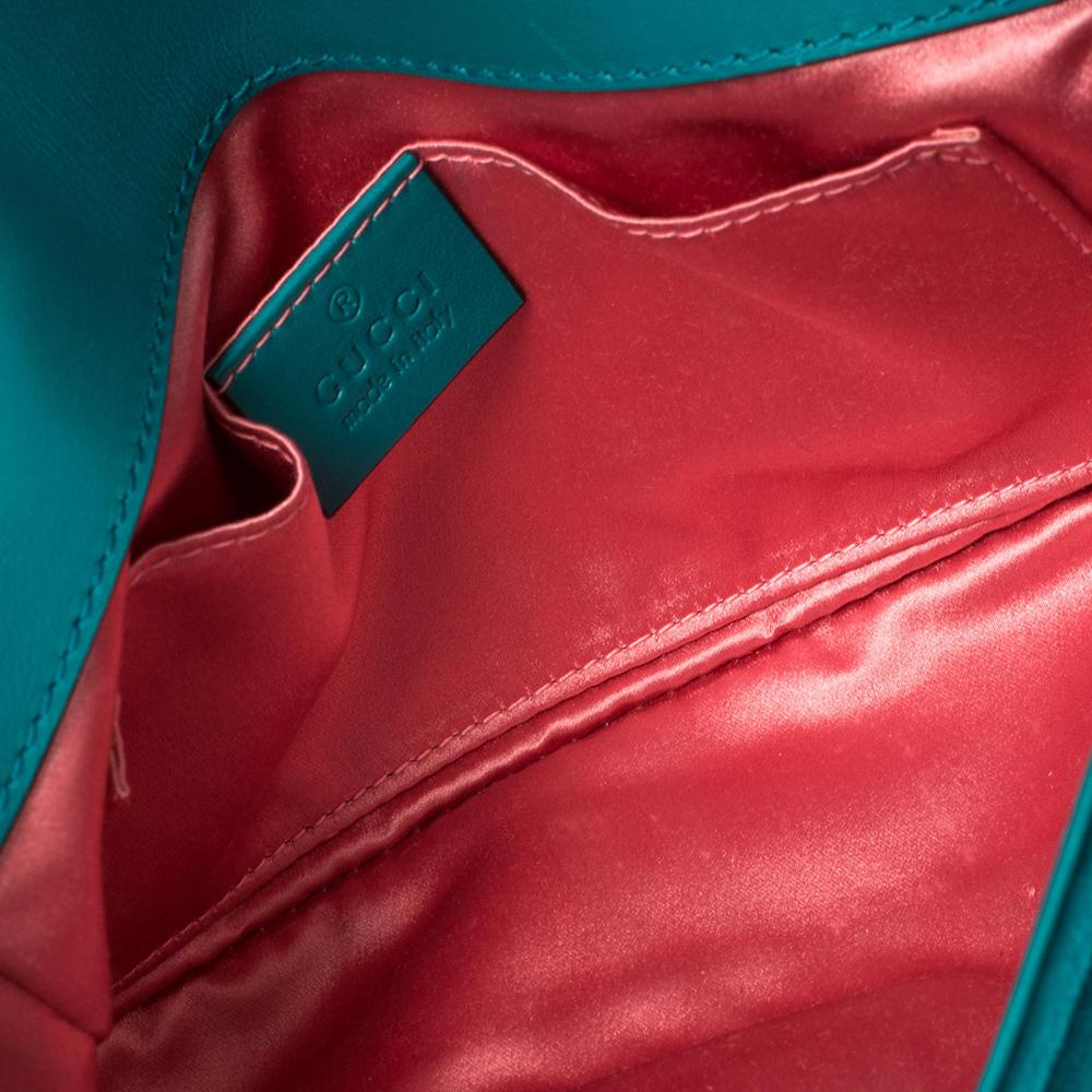 Gucci Teal Matelasse Velvet Mini GG Marmont Shoulder Bag 3