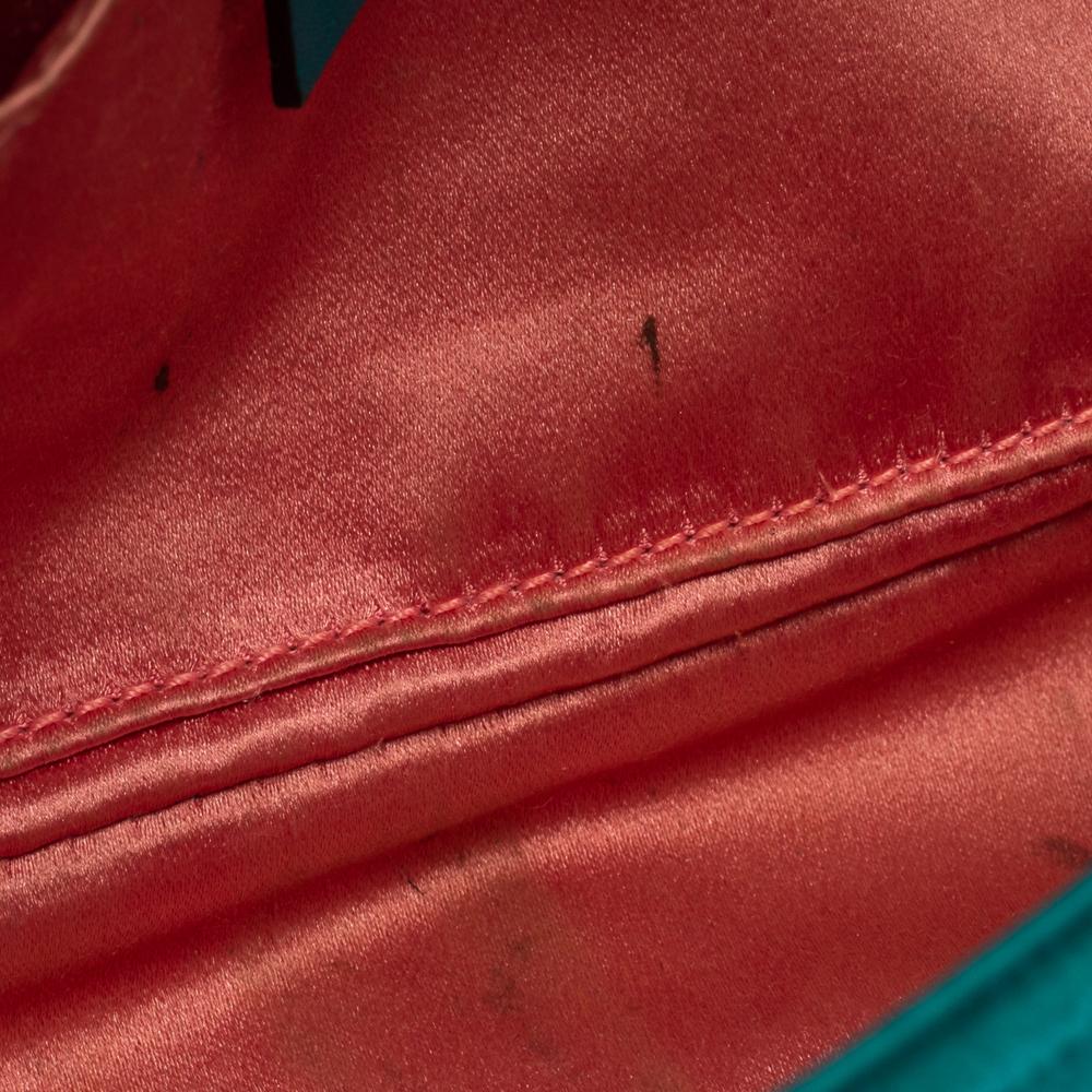 Gucci Teal Matelasse Samt Mini GG Marmont Umhängetasche 1