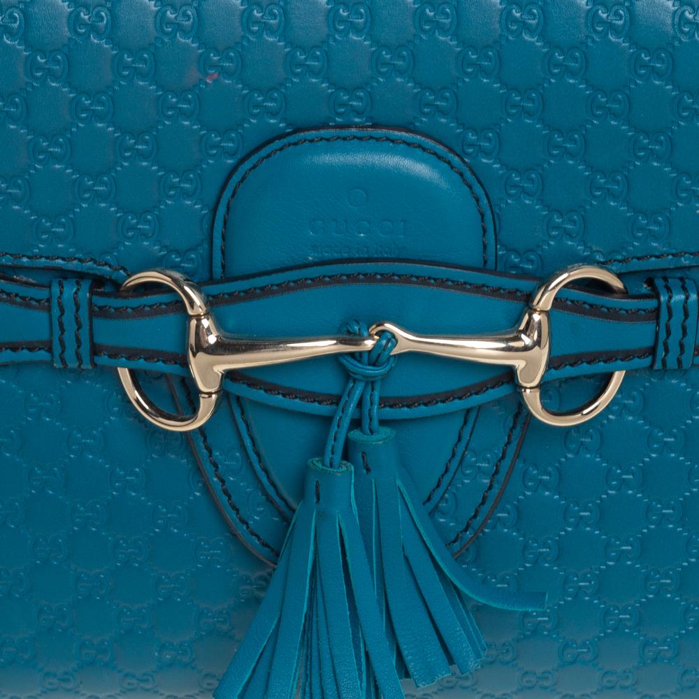 Gucci Teal Microguccissima Leather Medium Emily Chain Shoulder Bag 3