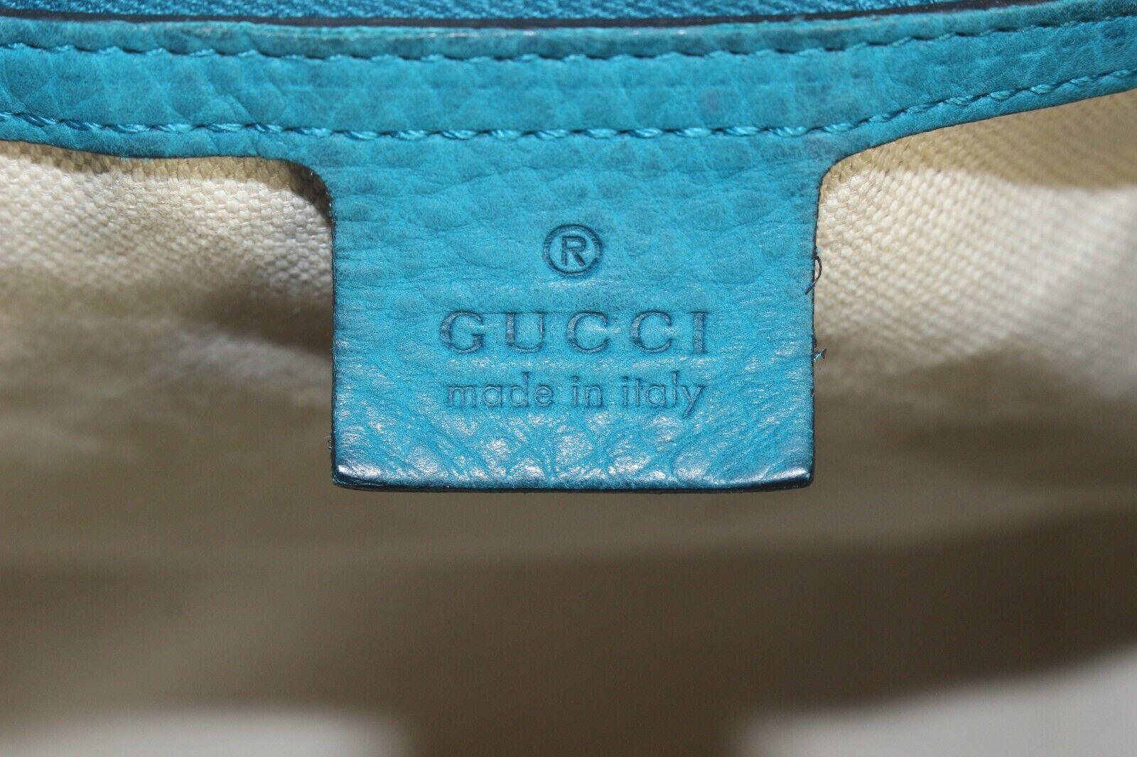 GUCCI Teal Nubuck Leather Boston Bag Joy 6GG1026K In Good Condition For Sale In Dix hills, NY
