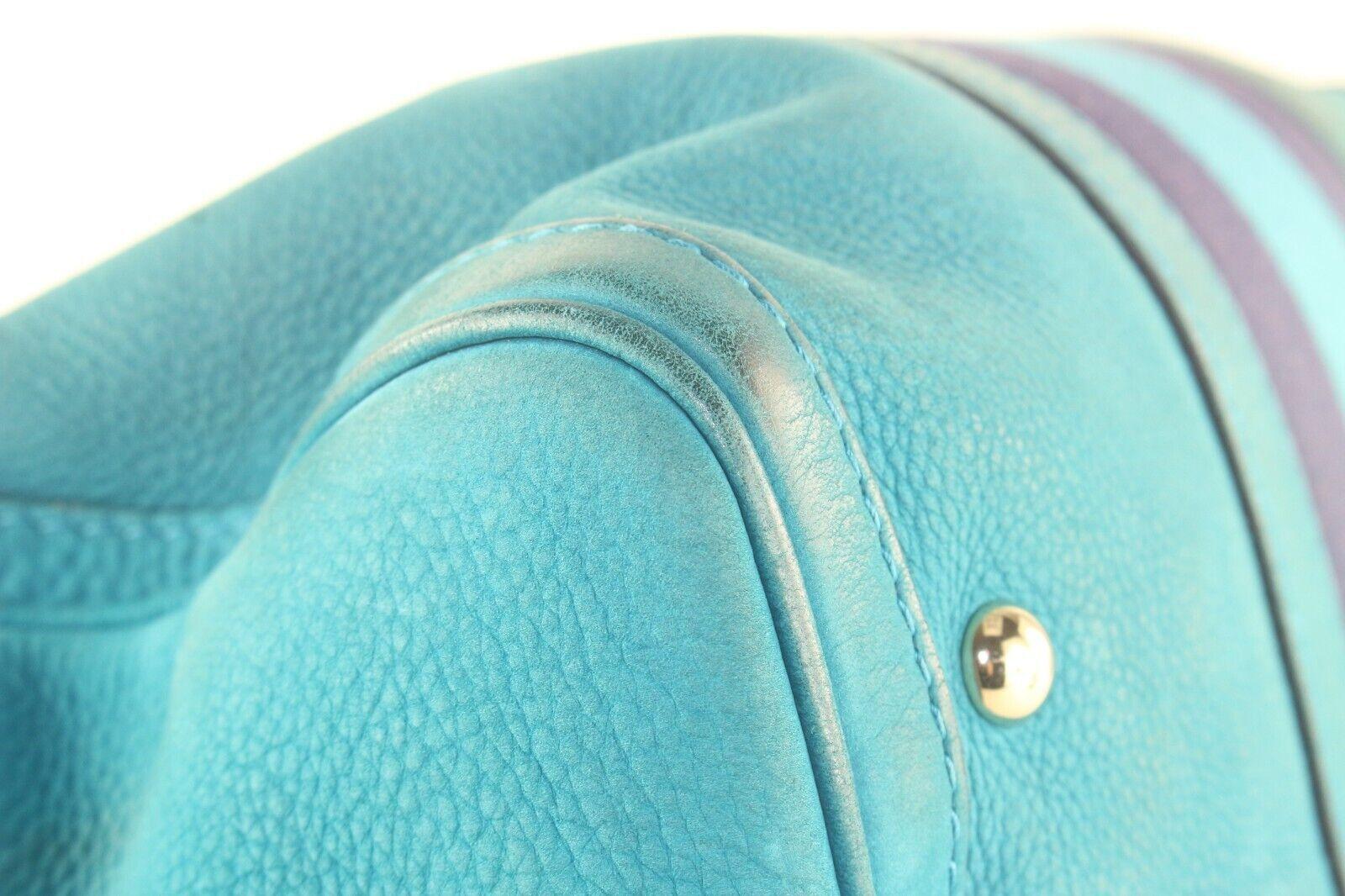 GUCCI Teal Nubuck Leather Boston Bag Joy 6GG1026K For Sale 3