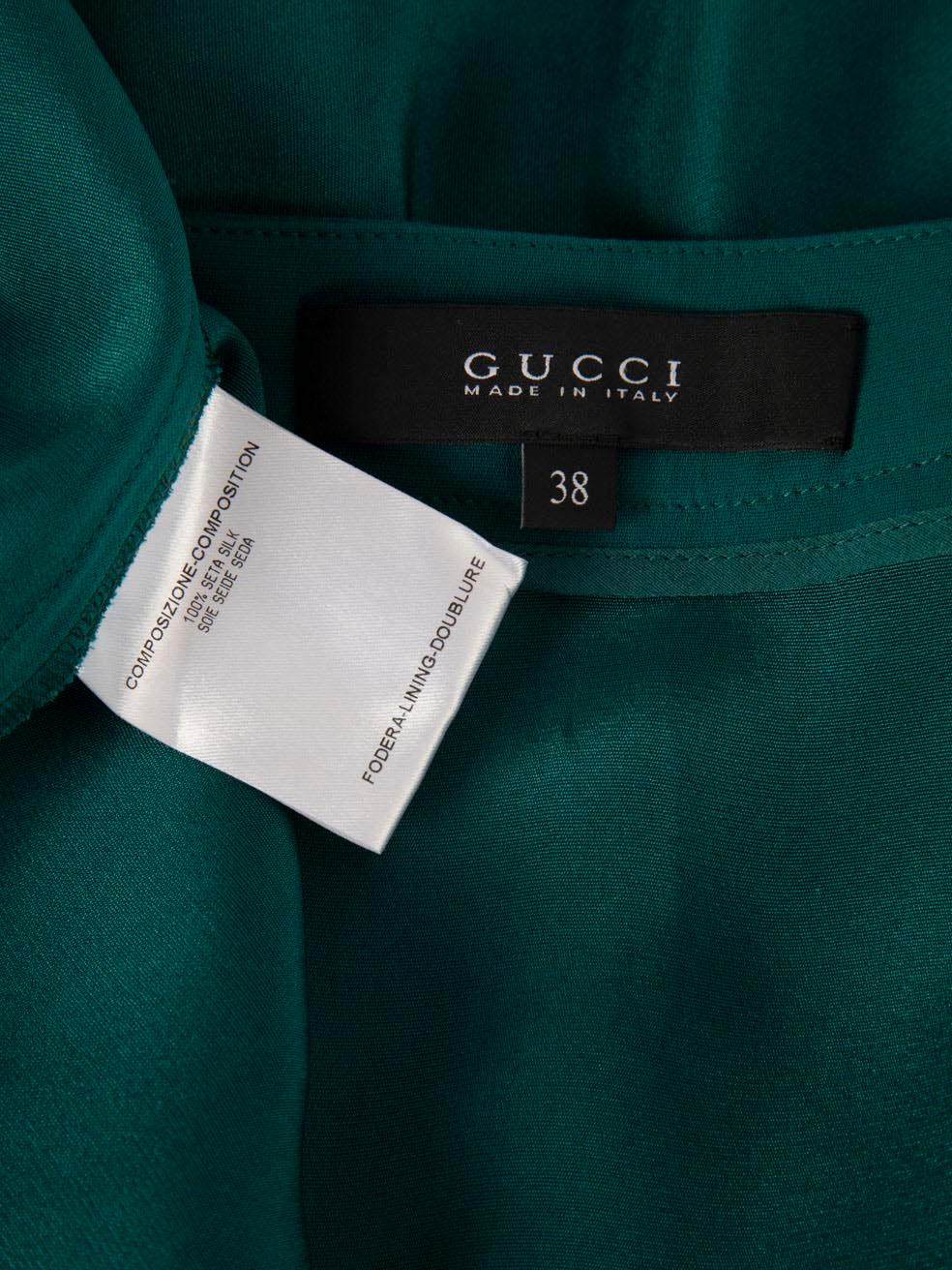 Gucci Gonna al ginocchio in seta verde acqua con dettaglio pieghe taglia XS in vendita 4