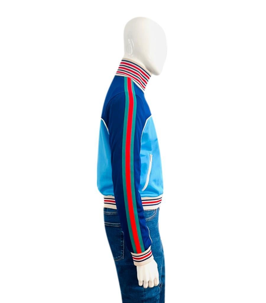 Blue Gucci Technical Jersey Web Stripe Track Jacket