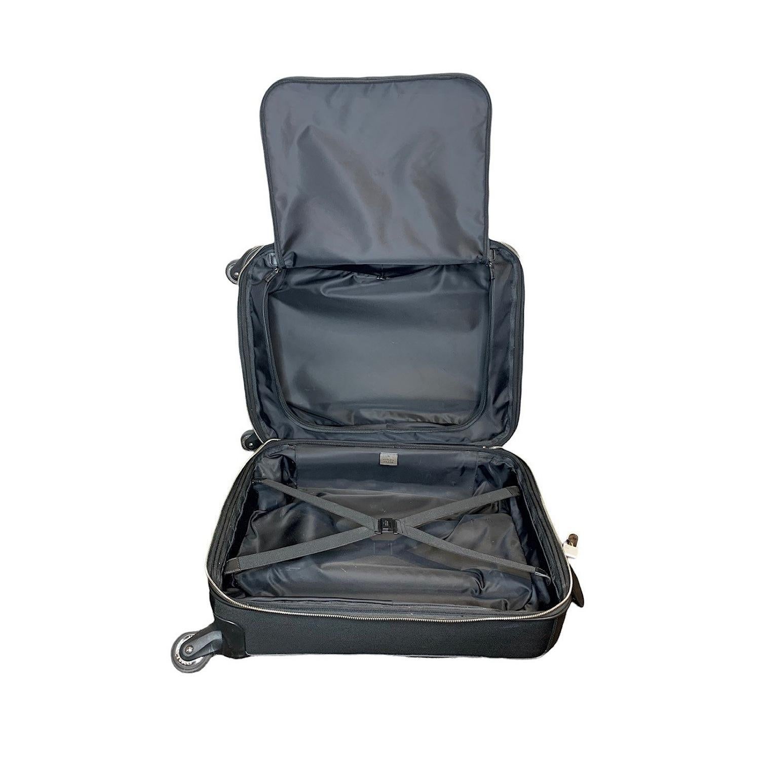 Gucci Techno Web Fabric Wheeled Carry-On Suitcase In Good Condition In Scottsdale, AZ