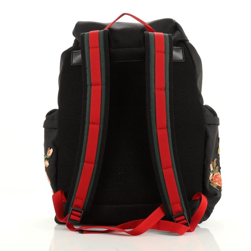 Black Gucci Techpack Backpack Embroidered Techno Canvas