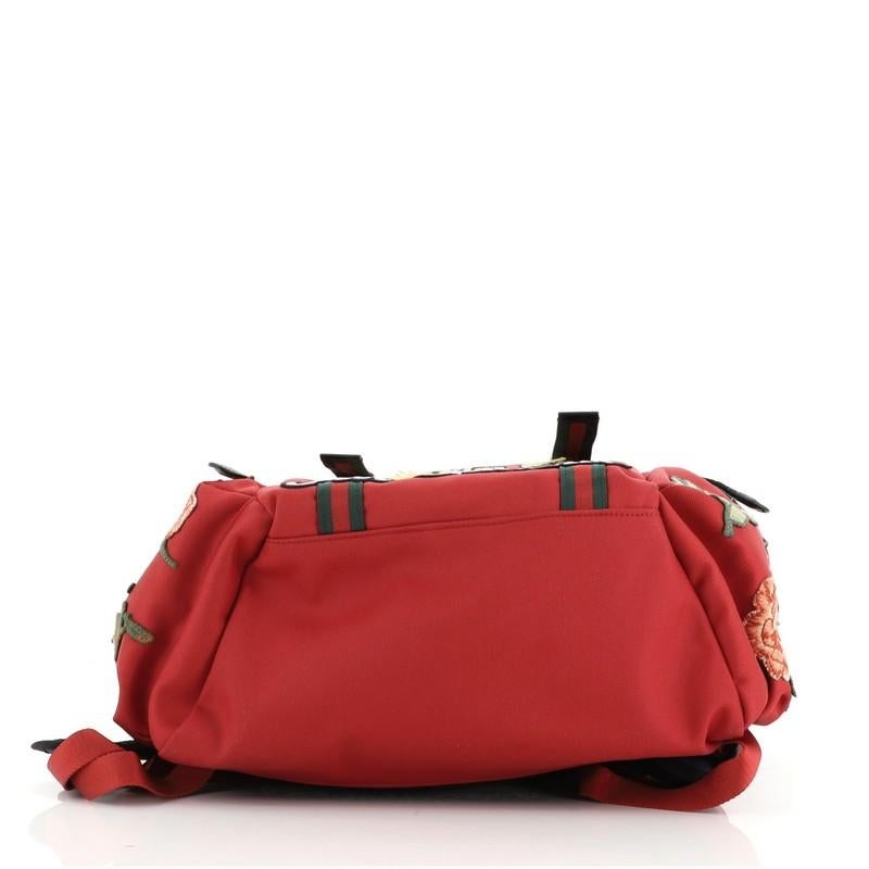 Red Gucci Techpack Backpack Embroidered Techno Canvas
