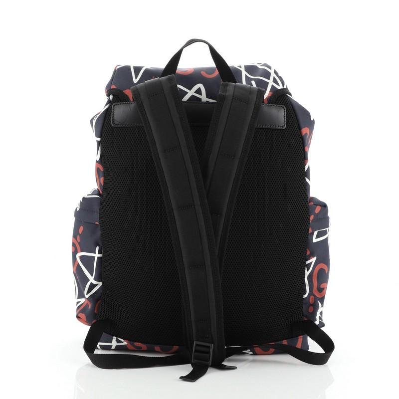Black Gucci Techpack Backpack GucciGhost Print Canvas