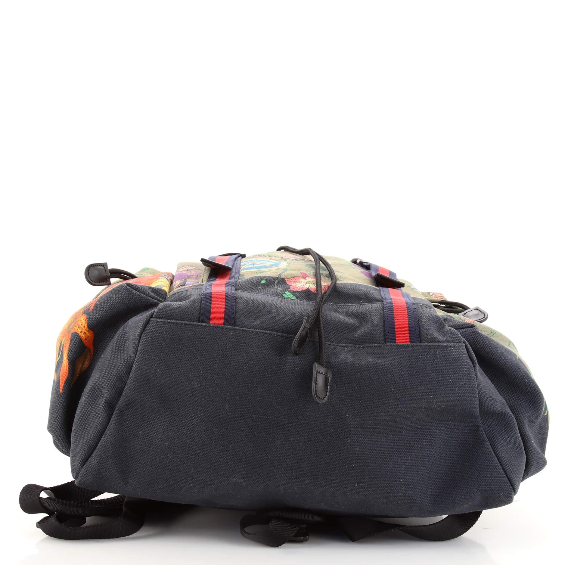Gray Gucci Techpack Backpack Printed Canvas