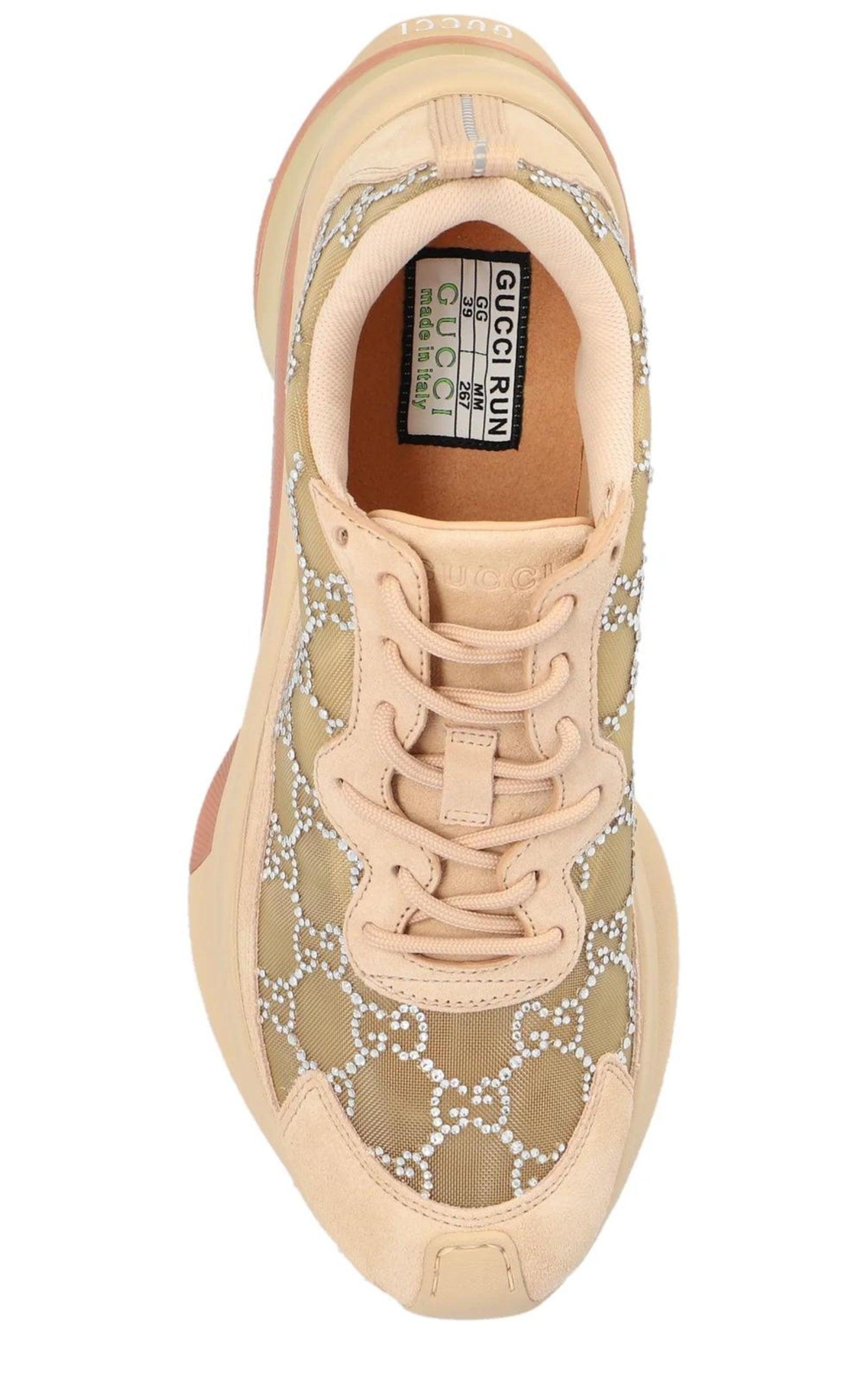 Gucci Tela GG Crystal Mesh Runner Sneakers 38 In New Condition For Sale In Brossard, QC