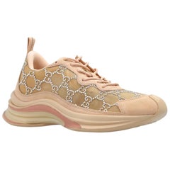 Gucci Tela GG Crystal Mesh Runner Sneakers 39.5
