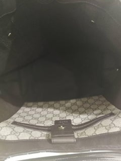 Gucci Textile Patent Leather Bow GG Shoulder Bag