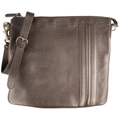 GUCCI Textured Brown Leather Shoulder and Crossbody Bag