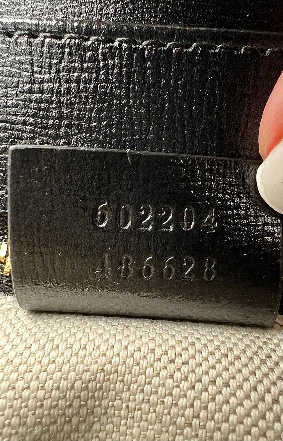Gucci Textured Calfskin Horsebit 1955  Black Multicolor Shoulder Bag For Sale 10
