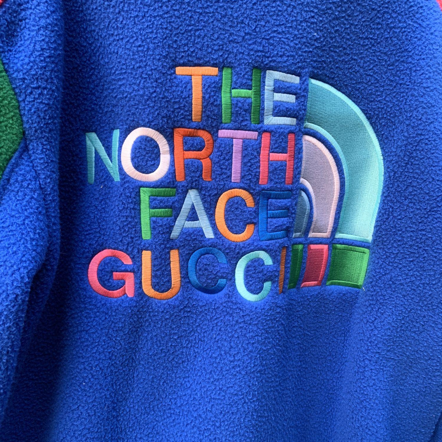Gucci The North Face Edition Color Block Fleece Zip Jacket Size XL In New Condition For Sale In Rome, Rome